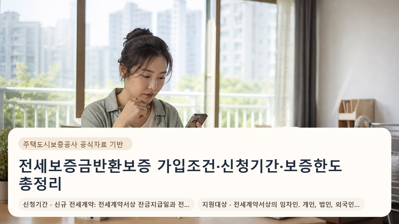 전세보증금반환보증 가입조건·신청기간·보증한도 총정리