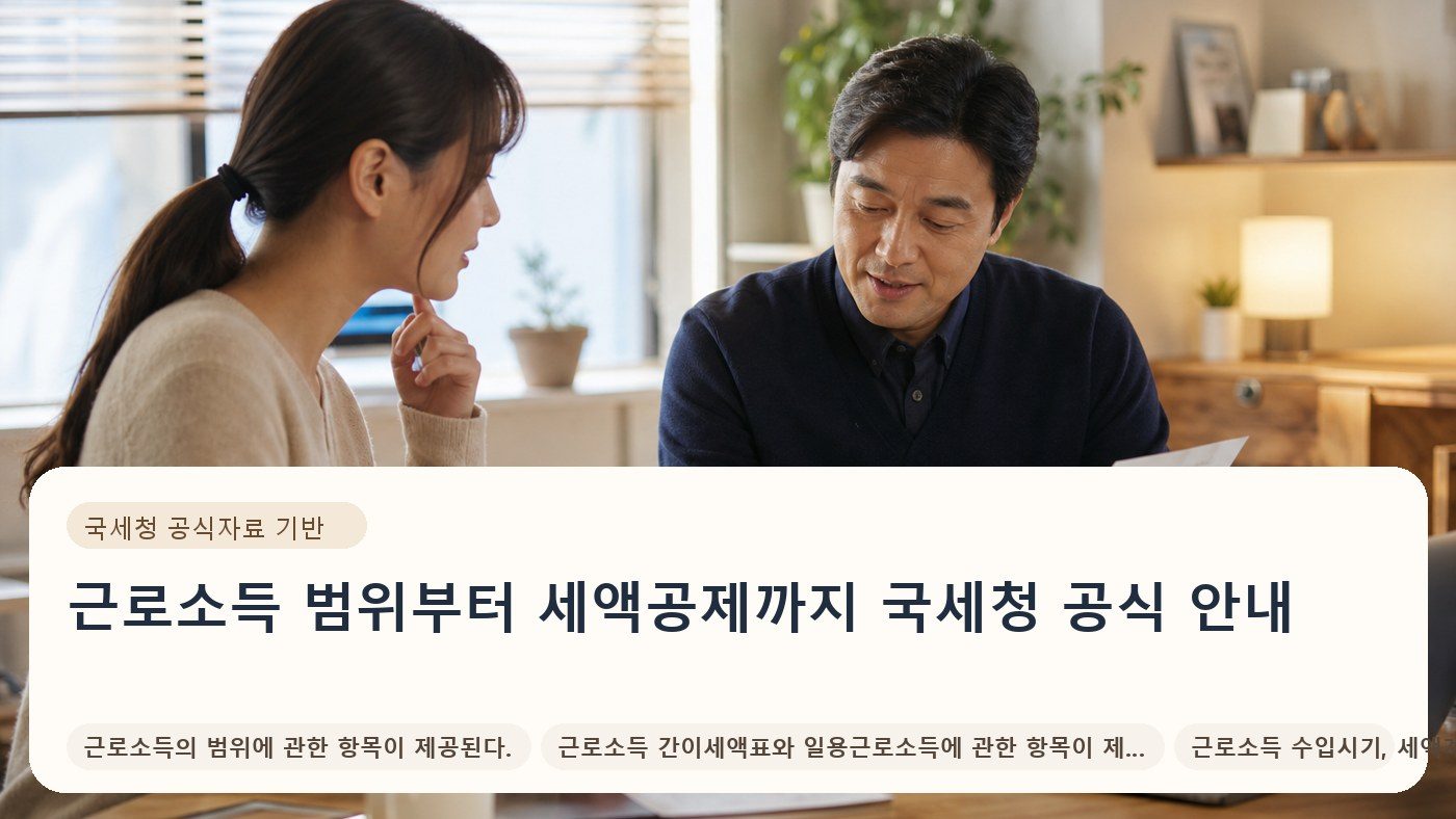 근로소득 범위부터 세액공제까지 국세청 공식 안내