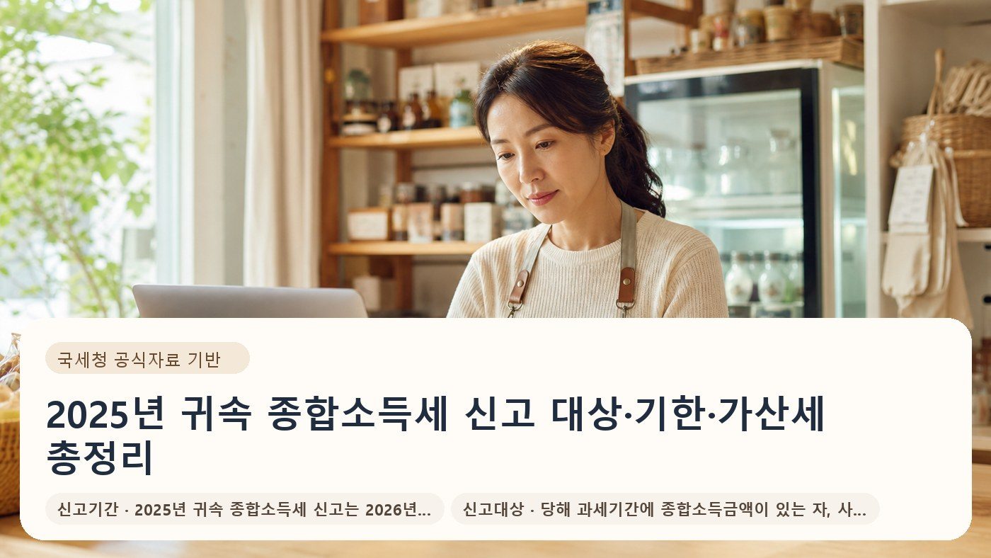 2025년 귀속 종합소득세 신고 대상·기한·가산세 총정리